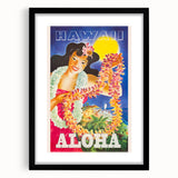 Retro Hawaii Aloha Travel Poster – Vintage Beach Art