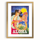 Retro Hawaii Aloha Travel Poster – Vintage Beach Art