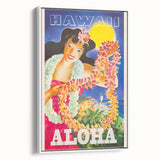 Retro Hawaii Aloha Travel Poster – Vintage Beach Art
