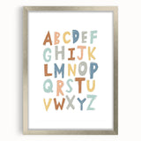 ABC Alphabet - Kids Educational Wall Art Pastel Learning Print
