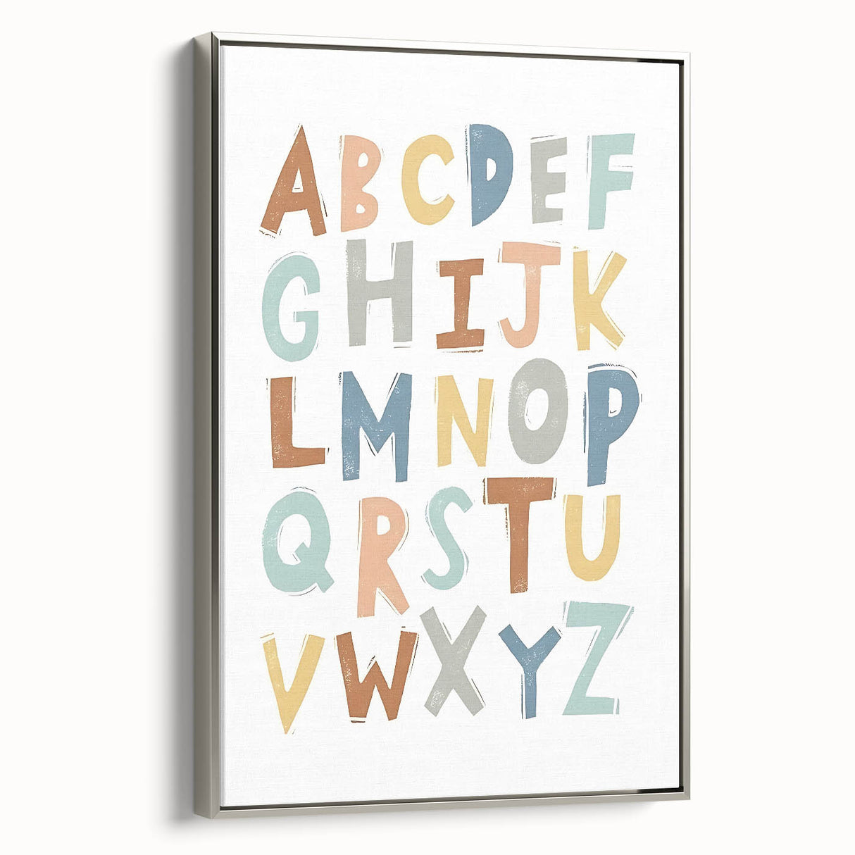 ABC Alphabet - Kids Educational Wall Art Pastel Learning Print