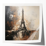 Rolled print of Paris scenery with floral accents in pastel shades, ideal for art wall dining room decor.