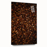 Large abstract wall art depicting autumn colors on acrylic glass, ideal for bedroom or dining room decor.