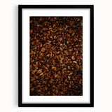 Extra large abstract art print on canvas featuring a textured, colorful fall scene in a black frame.