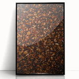 Large abstract wall art featuring autumnal hues on a framed acrylic print, ideal for modern living room decor.