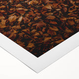 Art deco poster featuring a fall landscape with warm orange and red tones, printed on rolled canvas.