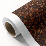 Art deco poster featuring a fall woodland scene in muted earth tones on rolled canvas, suitable as nursery wall art.