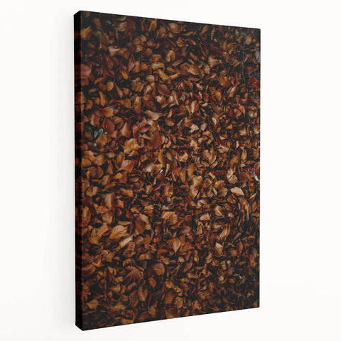 Autumn-themed abstract painting on stretched canvas, featuring warm orange and red tones, ideal for kitchen wall art.