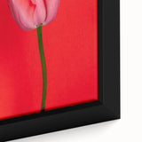 Framed canvas featuring a close-up of a textured, colorful art piece with black background, ideal for living room decor.