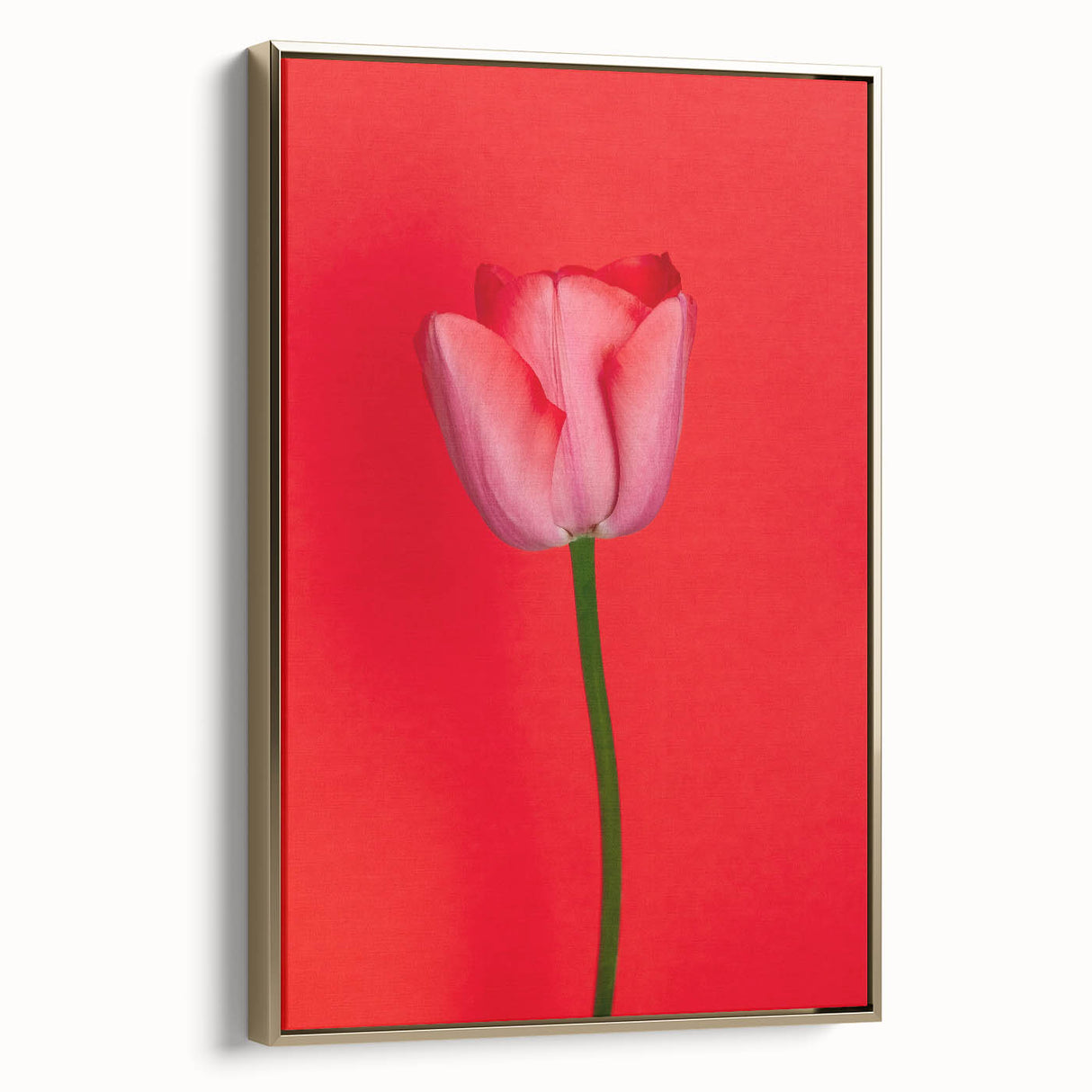 Framed canvas depicting a spring landscape in muted green and gold tones, ideal for bedroom wall art.