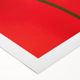 Art deco poster featuring a stylized spring scene in pastel shades on rolled canvas, suitable for dining room wall art.