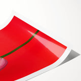 Extra large wall art featuring line art flowers in subtle pastel shades on a rolled print.