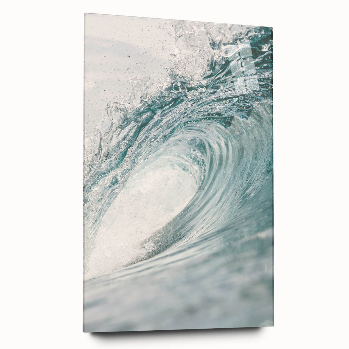 Large abstract wall art in vibrant summer hues on acrylic glass, ideal for bedroom or dining room decor.