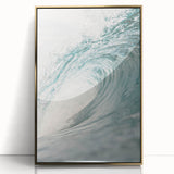 Mid-century modernist summer-themed acrylic print in gold frame, ideal for modern art wall decor.