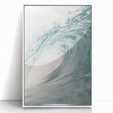 Art deco poster featuring a modern art wall decor of a summer scene in pastel shades on a white framed acrylic.