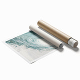 Extra large rolled print featuring a vibrant floral design on a white background, ideal for bathroom or living room decor.