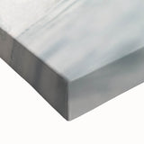 Large art depicting a black and white landscape painting on stretched canvas, suitable for bedroom wall decor.