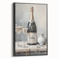 Framed canvas depicting a black and white vintage landscape painting, ideal for bedroom wall decor.