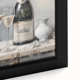 Close-up of textured black wall art featuring colorful abstract designs on a large framed canvas.