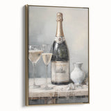 Winter landscape painting on framed canvas, featuring muted gold and black tones, ideal for bedroom wall decor.
