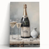 Winter tree silhouette in black and white on large stretched canvas, ideal for kitchen wall art or bedroom decor.