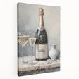 Winter-themed abstract painting in blue and white tones on stretched canvas, suitable for kitchen wall art.