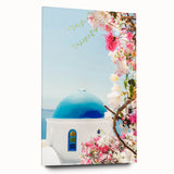 Large abstract wall art in vibrant blue and orange tones on acrylic glass, ideal for bedroom or dining room decor.