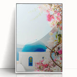 Art deco poster featuring a geometric pattern in pastel shades on a white acrylic frame, suitable for nursery wall art.