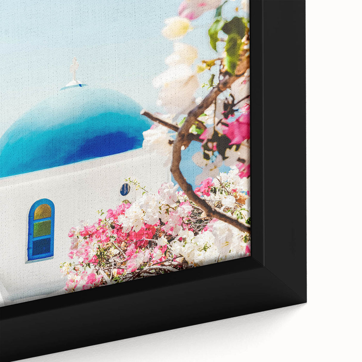 Extra large framed canvas featuring textured, colorful art with black backdrop, ideal for living room decor.