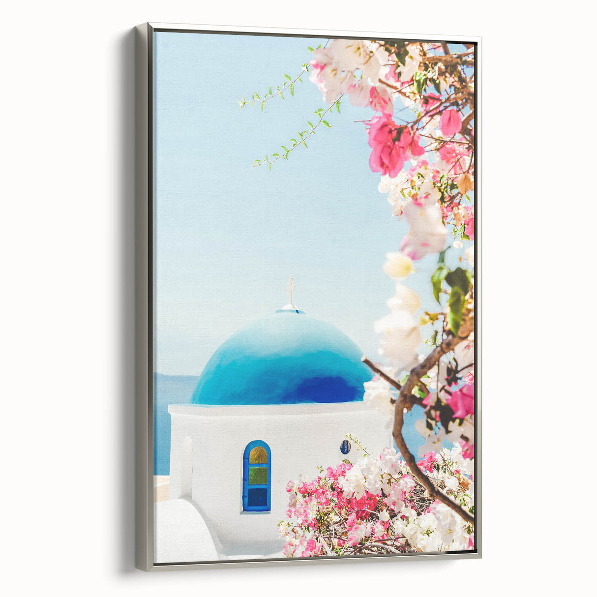 Landscape art painting on framed canvas featuring a summer scene with vibrant colors, ideal for living room decor.