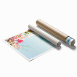 Extra large rolled canvas print featuring a floral design in pastel shades, ideal for classy bathroom wall art.