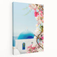 Large abstract canvas art featuring swirling blue and green tones, ideal for kitchen wall decor.
