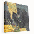 Vincent van Gogh style painting on stretched canvas featuring swirling blue and yellow tones, suitable for kitchen wall art.