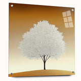 Minimalist White Tree - Modern Living Room Wall Art