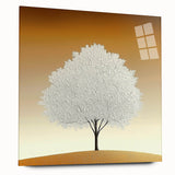 Minimalist White Tree - Modern Living Room Wall Art