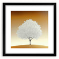 Minimalist White Tree - Modern Living Room Wall Art