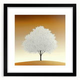 Minimalist White Tree - Modern Living Room Wall Art