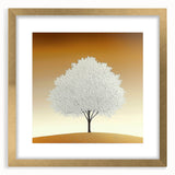 Minimalist White Tree - Modern Living Room Wall Art