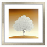Minimalist White Tree - Modern Living Room Wall Art