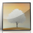 Minimalist White Tree - Modern Living Room Wall Art