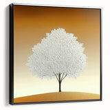 Minimalist White Tree - Modern Living Room Wall Art