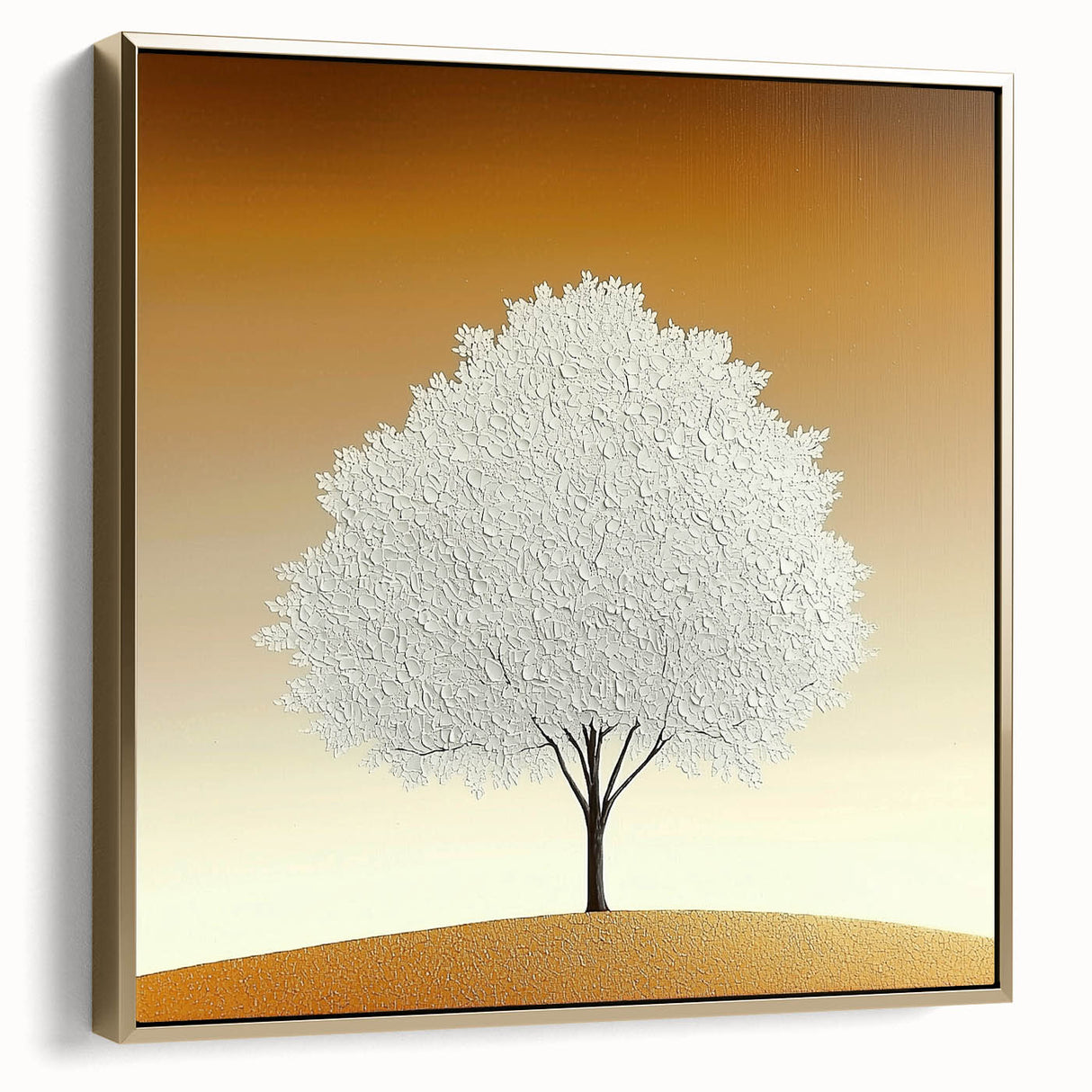 Minimalist White Tree - Modern Living Room Wall Art