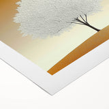 Minimalist White Tree - Modern Living Room Wall Art