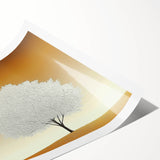 Minimalist White Tree - Modern Living Room Wall Art