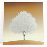 Minimalist White Tree - Modern Living Room Wall Art