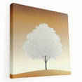 Minimalist White Tree - Modern Living Room Wall Art