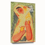 Modern Wall Art - Vibrant Abstract Woman with Fruit in Bold Colors