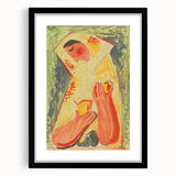 Modern Wall Art - Vibrant Abstract Woman with Fruit in Bold Colors