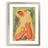 Modern Wall Art - Vibrant Abstract Woman with Fruit in Bold Colors