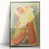 Modern Wall Art - Vibrant Abstract Woman with Fruit in Bold Colors